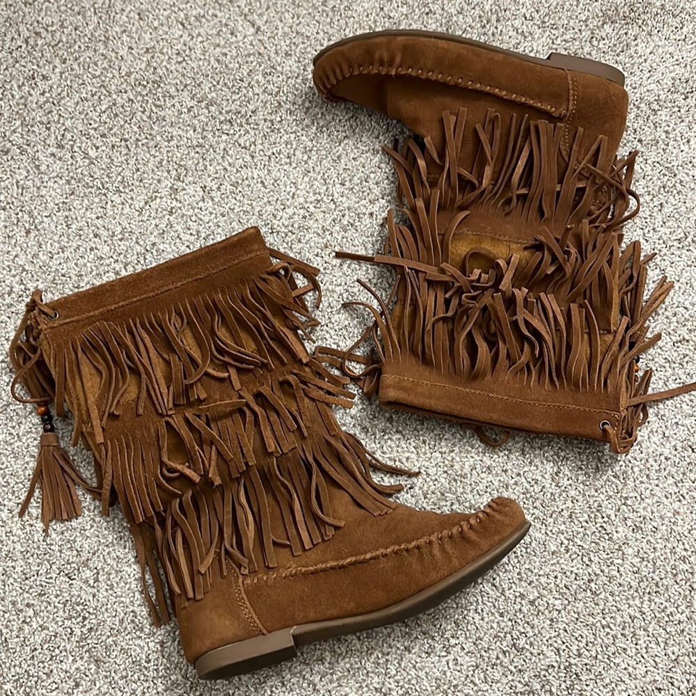 STEVE MADDEN Fringe boots (brown) size 6